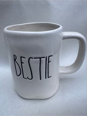 Rae Dunn Bestie White Ceramic Mug with Black Lettering